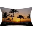 thumbnail image 3 of Tropical Summer Beach Pillow Covers 12x20 Inch Hawaii Plant Exotic Sunset Landscape Coconut&nbsp;Palm Tree Throw Pillow Cases Cotton Linen Ocean Watercolor Home Outdoor Decor Cuhsion Cover 4 Pack, 3 of 6