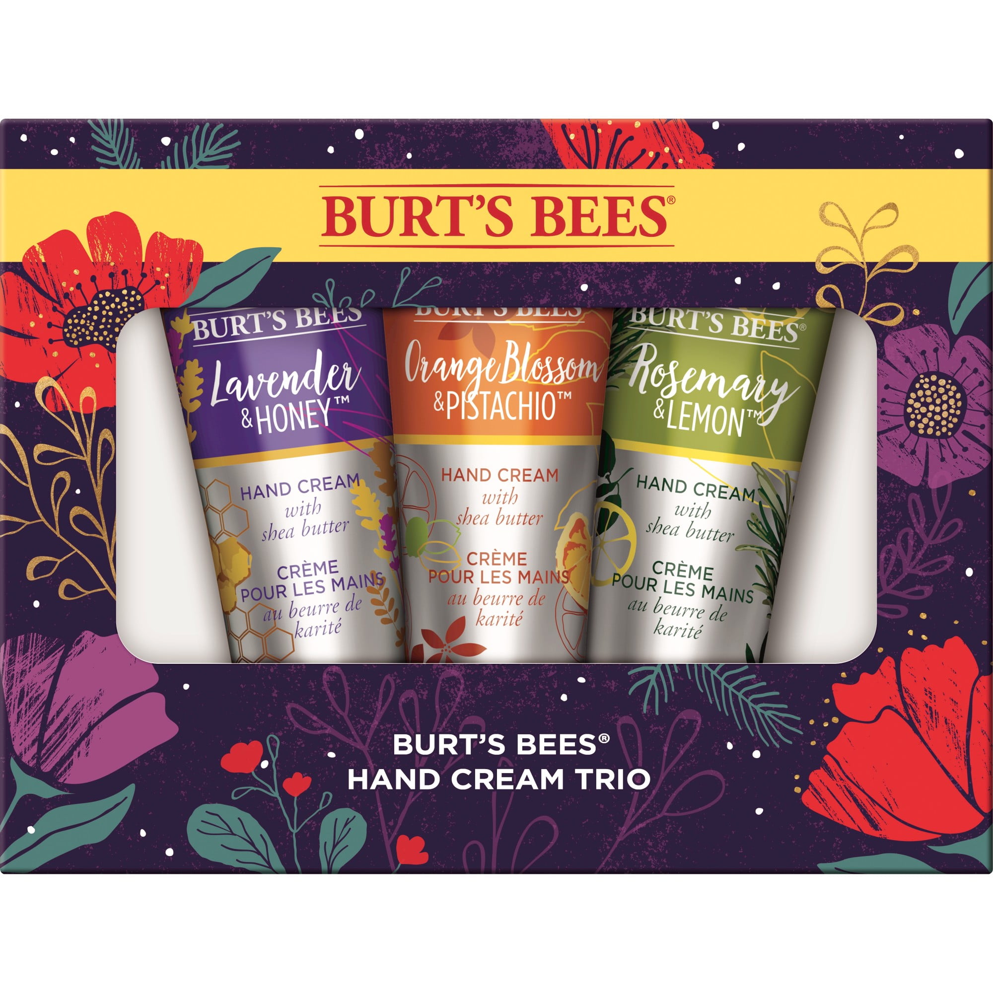 Burt's Bees Hand Cream Trio Holiday Gift Set, Shea Butter Hand Creams