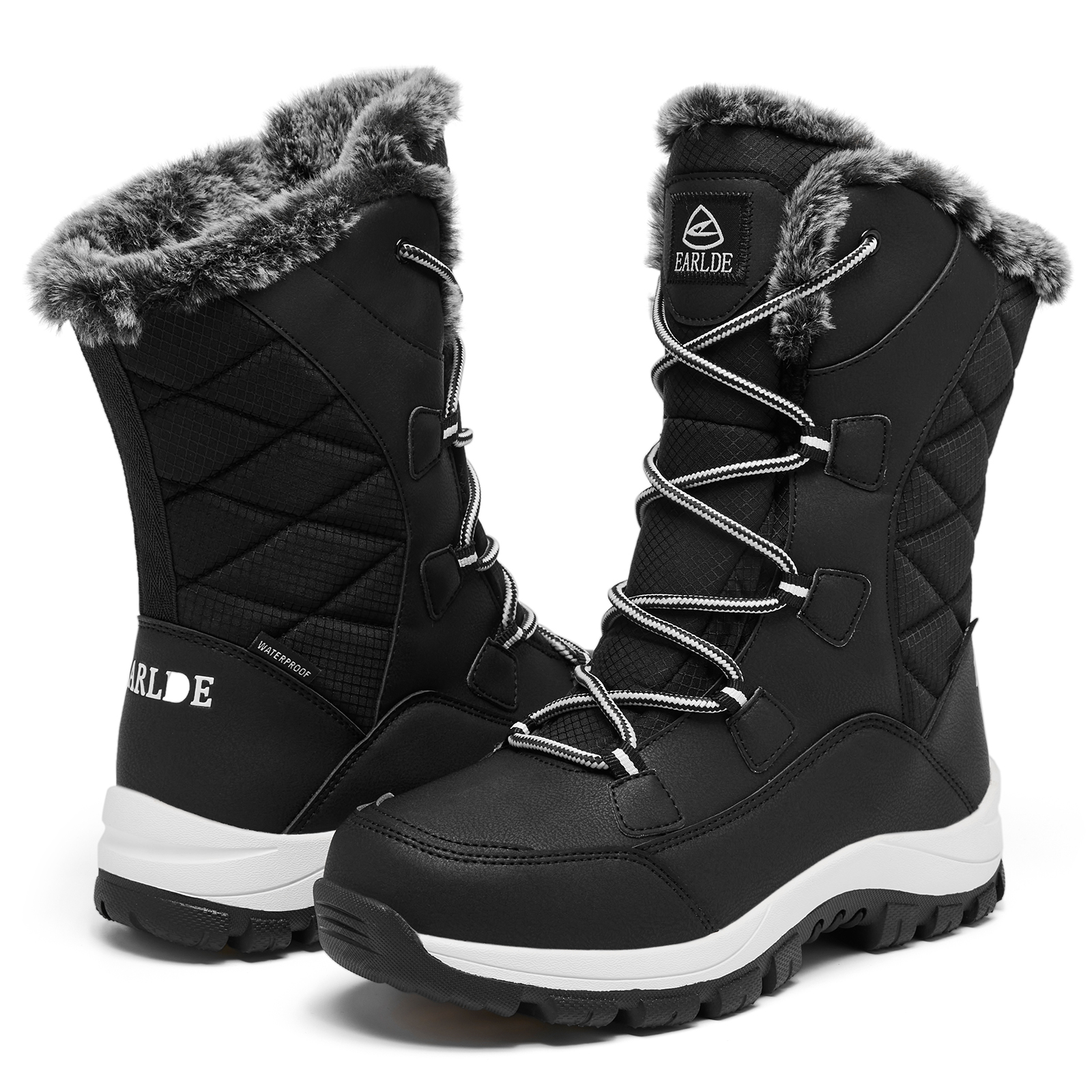 Snow Boots for Women Waterproof Outdoor Hiking Shoes Winter Warm Mid Calf Boots