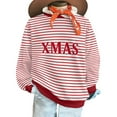 thumbnail image 6 of Craaazy Christmas Sweatshirts for Women Vintage Striped Printed Letter Printing Round-neck Long-sleeved Tops Gifts For Women, 6 of 9