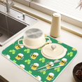thumbnail image 6 of Ryvnso Skull and Clover Dish Drying Mat for Kitchen Countertop 16x18 Small Dish Pad Drainer Rack Dish Sink Mats, 6 of 7