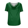 thumbnail image 5 of Fewfanhot Women Clothing Silk Satin Tops Cap Short Sleeve Blouse V Neck Shirts Business Casual Outfits, 5 of 7