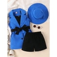 thumbnail image 2 of GXFC Kids Girls Elegant Shorts Outfits Little Girls Sleeveless Vest Tank Tops and Shorts and Hat Children Girls Summer Three Piece Formal Suit 3-7T, 2 of 9