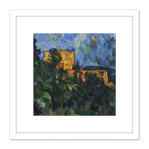 Paul Cezanne Chateau Noir Cropped 8X8 Inch Square Wooden Framed Wall Art Print Picture with Mount