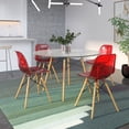 thumbnail image 6 of LeisureMod Cresco Plastic Molded Dining Side Chair – Modern Design, Ergonomic Comfort, Stylish Home Décor, Easy to Clean, Versatile for Dining Room, Kitchen, and Office Set of 4 (Transparent Red), 6 of 8