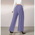thumbnail image 6 of Women'S Wide Leg Suit Pants Loose Fit High Elastic Waisted Business Casual Long Trousers Pants Purple Orchid L, 6 of 7