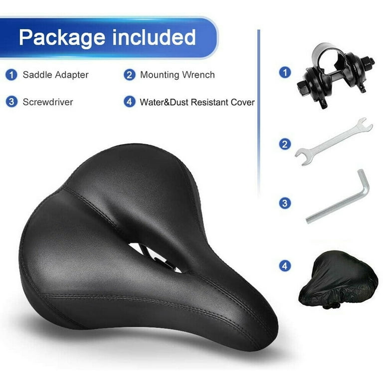 ICLOVER Comfortable Bike Seat, Wide Bicycle Saddle Replacement