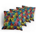 thumbnail image 5 of Ambesonne Colorful Throw Pillow Cover 4 Pack, Pyramid Forms Modern, 20", Multicolor, 5 of 7