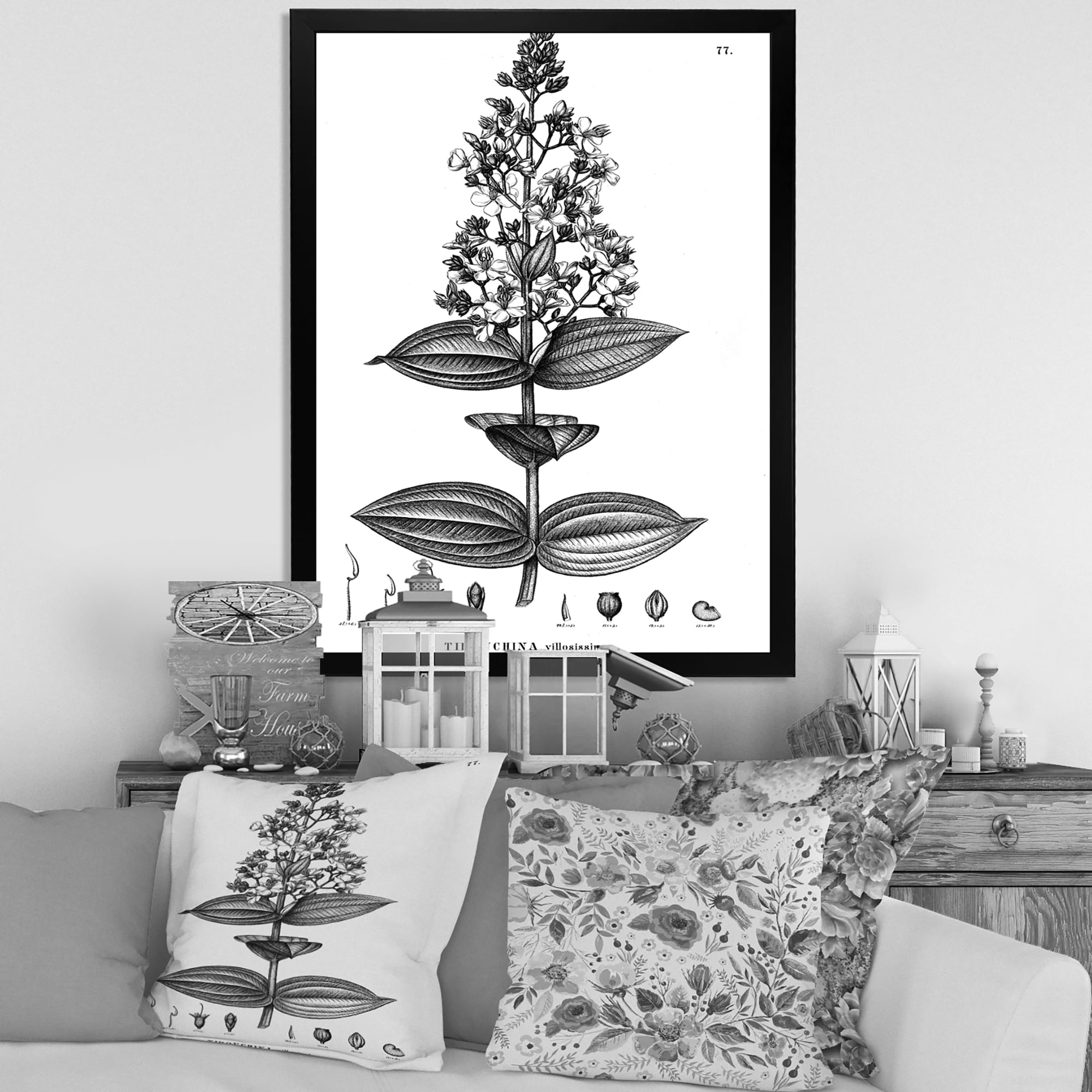 Designart 'Ancient American Flora VI' Traditional Framed Art Print
