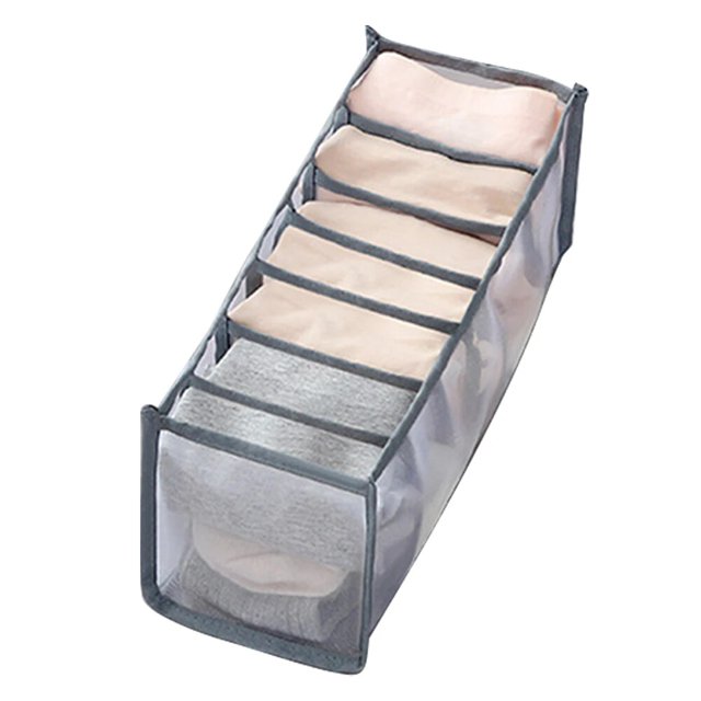 Organizador de armario de dormitorio para calcetines, caja de almacenamiento de ropa interior separada para el hogar, organizador de sujetadores de 7 rejillas, organizador de cajón plegable, nuevo