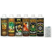 Fox Farm BushDoctor Liquid Plant Nutrients: Kangaroots, Microbe Brew, Sledgehammer, Cal Mag, Bembe, Boomerang (Pack of 6-16 oz Bottles) 1 Pint Each + Twin Canaries Chart