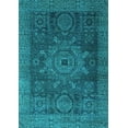 thumbnail image 1 of Ahgly Company Indoor Rectangle Abstract Light Blue Modern Area Rugs, 2' x 5', 1 of 4
