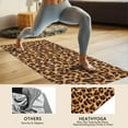 thumbnail image 4 of Brown and Black Leopard Print Hot Yoga Mat Towel Non Slip for Hot Yoga - Quick-Drying Yoga Mat Cover with 4 Corner Pockets with Travel Bag - Hot Yoga Towel Non Slip 70"x26", 4 of 6