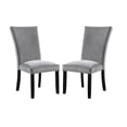thumbnail image 2 of Set of 2 Gray Flannelette Dining Chairs with Nailhead Trim, Upholstered Seat, Solid Wood & Veneer Frame, Transitional Style for Kitchen & Dining Rooms, 20.5"W x 28"D x 42"H, 2 of 11