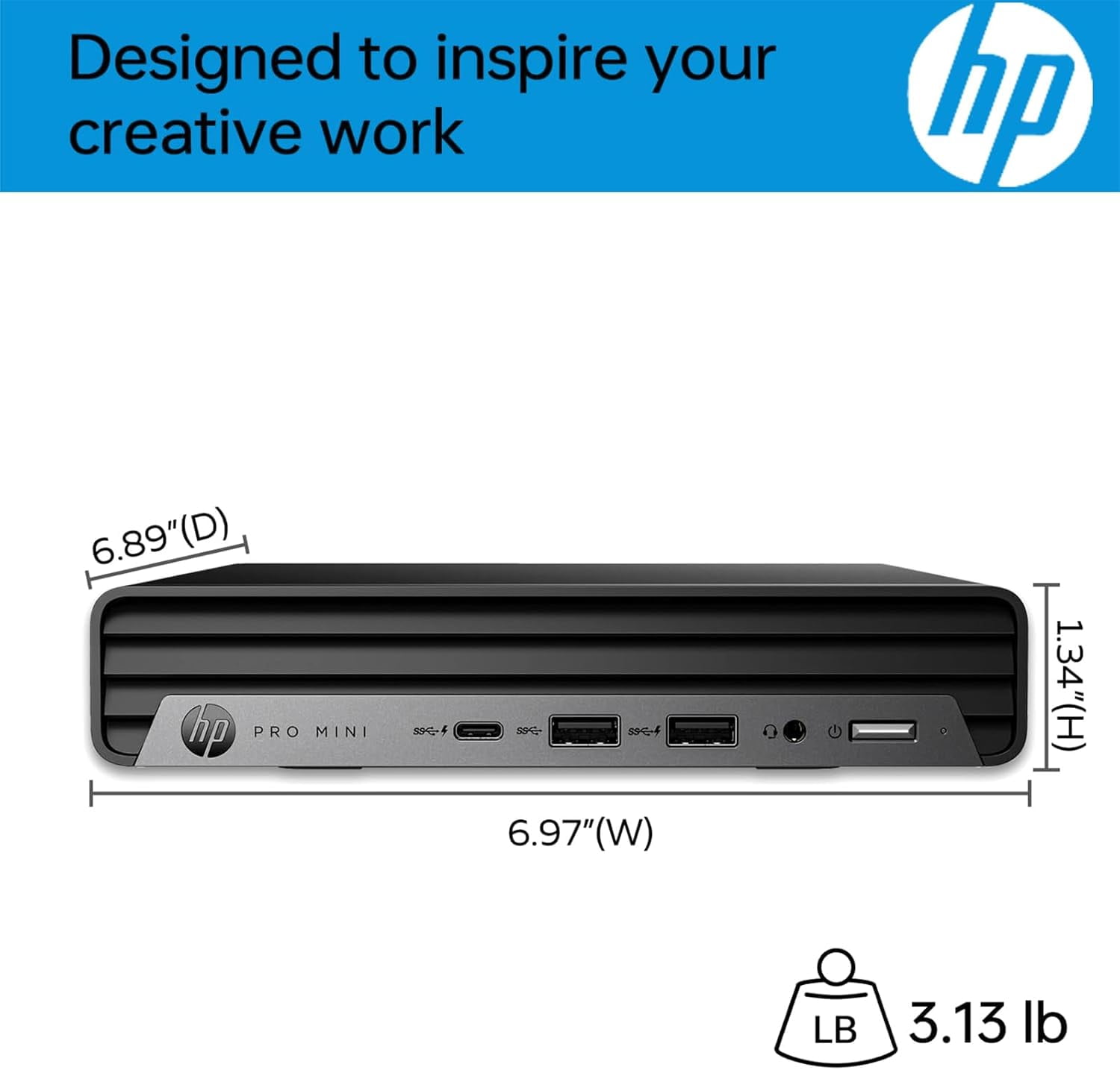 HP Pro 400 G9 Mini PC Desktop Computer, Intel CPU, 64GB DDR5 RAM, 2TB PCIe SSD, Triple 4K Display Support, USB-C, Ultra-Quiet Design, Bluetooth 5.2, WiFi 6, Keyboard and Mouse, Windows 11 Pro