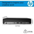 thumbnail image 4 of HP Pro 400 G9 Mini PC Desktop Computer, Intel CPU, 16GB DDR5 RAM, 256GB PCIe SSD, Triple 4K Display Support, USB-C, Ultra-Quiet Design, Bluetooth 5.2, WiFi 6, Keyboard and Mouse, Windows 11 Pro, 4 of 6