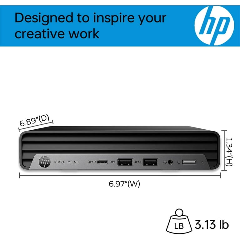 HP Pro 400 G9 Mini PC Desktop Computer, Intel CPU, 16GB DDR5 RAM