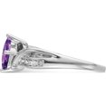 thumbnail image 4 of 14K White Gold Square Amethyst And Diamond Ringsize 7 (Width 1.7 To 4.7) - Jbsp, 4 of 5