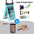 thumbnail image 4 of MSHUN Waterproof Phone Pouch, Floating Phone Pouch, Double Space Waterproof Phone Case for iPhone 14/13/12/11 Pro Max/Pro/8 Plus, Galaxy S22/S21/S20/S10/Note 20/10/9 - Detachable Lanyard - Blue, 4 of 7