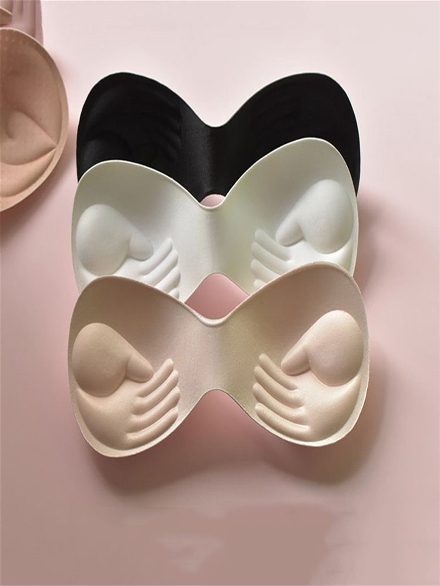 3Pairs Triangle Shape Sponge Breathable Soft Chest Pad Reusable Breast Enlargement Enhancer Shaper Underwear Swimwear Yoga Clothes Bra Insert Cushions for Women Lady Girls