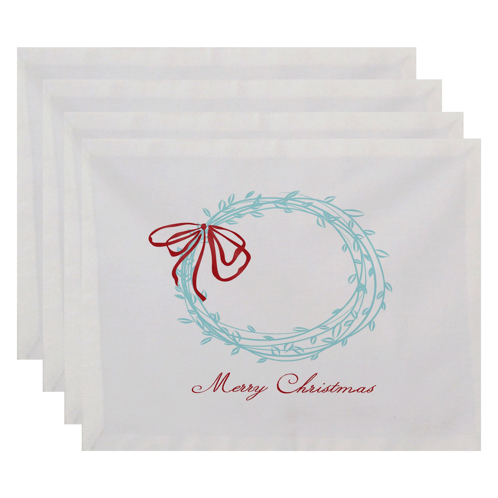Simply Daisy 18" x 14" Merry Wishes Word Print Placemats, Set of 4