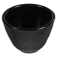 thumbnail image 1 of OUNONA Japanese Cast Iron Tea Cup Black with Sunflower Pattern for Asian Tea Ceremonies, 1 of 8