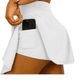 thumbnail image 2 of FALDA SHORT DEPORTIVA MUJER PARA TENIS, YOGA, FIT, GOLF, GYM, GIMNASIA, ATLETISMO, SENDERISMO, ACTIVIDADES AL AIRE LIBRE CON BOLSO INTEGRADO 2 EN 1 COLOR BLANCO, 2 of 4