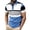 Sky Blue, variant on Timoontee Summer Men's Top With 3 Buttons Short Sleeves Striped Top Dry Sporty Breathable Short Sleeves Lapel Top/shirt Blue M