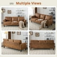 thumbnail image 2 of Ktaxon Modern 3 Seater Sofa Extra Deep American Style Couch for Bedroom, Office, Apartment, Dorm Bronzing Cloth Brown, 2 of 7