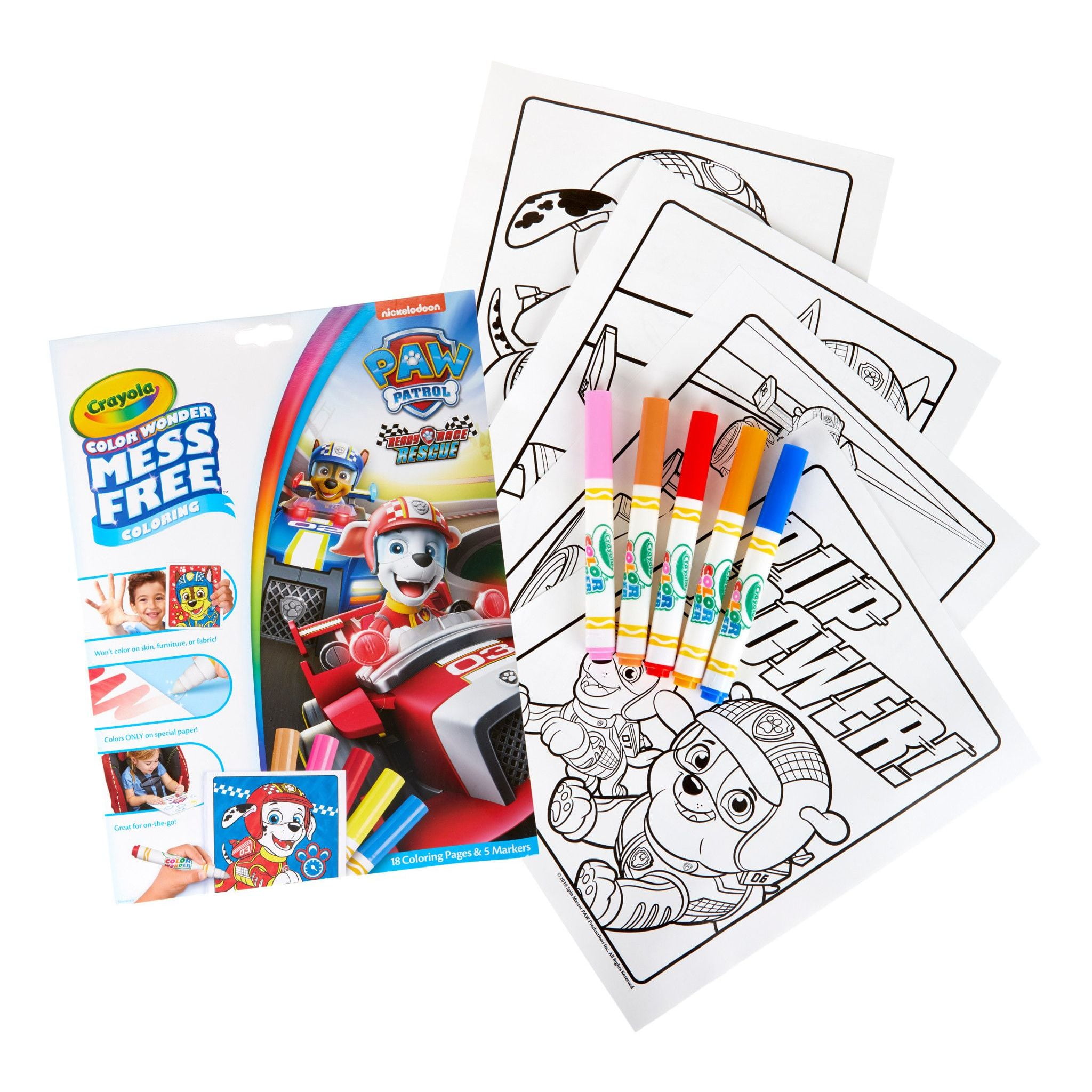 Crayola Color Wonder Paw Patrol Coloring Set, School Supplies, 18 Pages, Beginner Child
