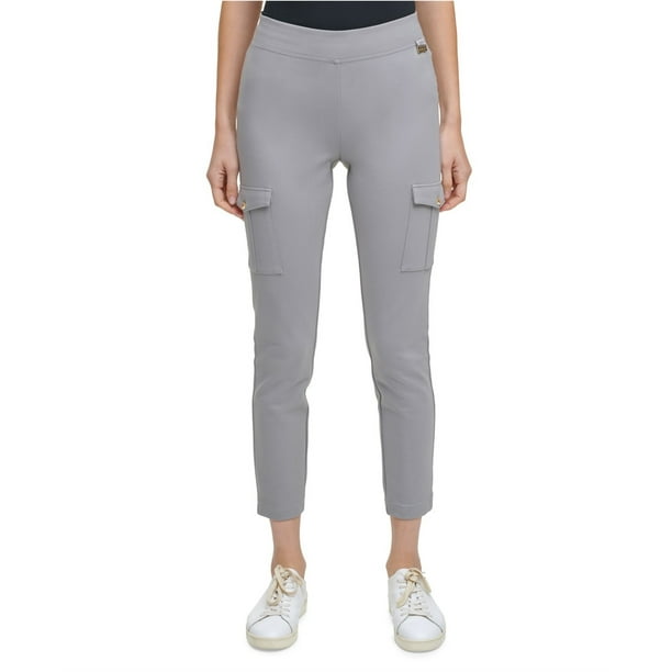 Calvin Klein Womens Solid Casual Cargo Pantalones, Gris, XS