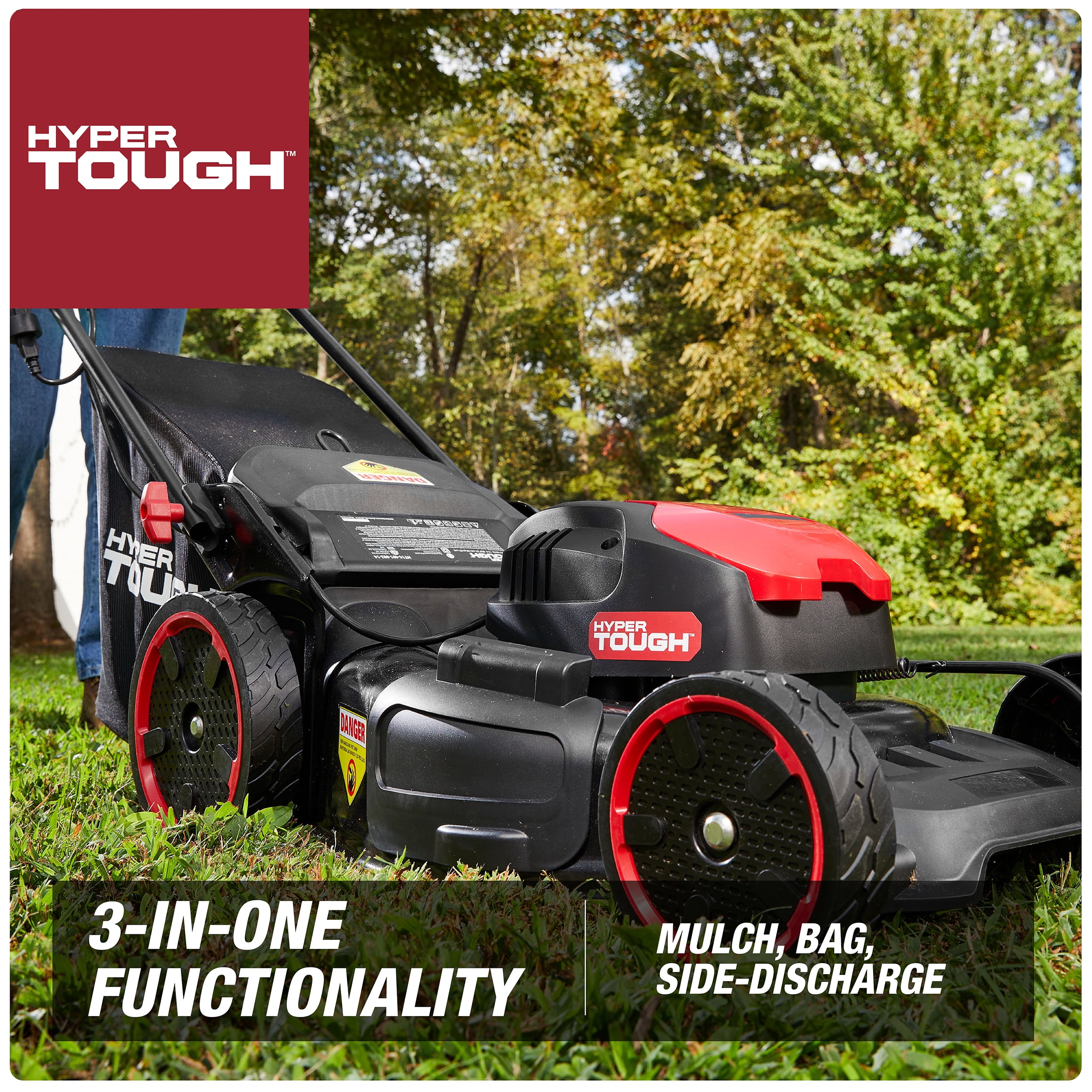 Hyper Tough 20" 13A Corded Electric Push Walk-Behind Lawn Mower