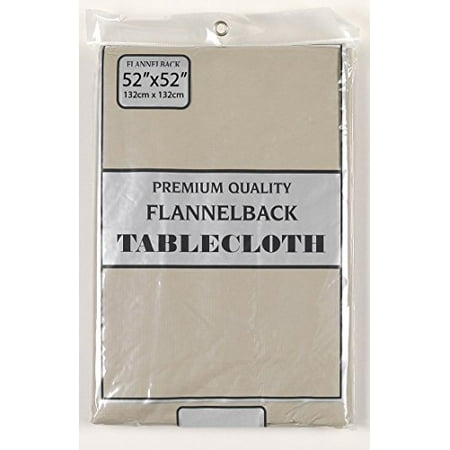 

Dinner Collection by Bon Appetit Solid Color Vinyl Tablecloth with Polyester Flannel Backing - Linen Square (52 x 52