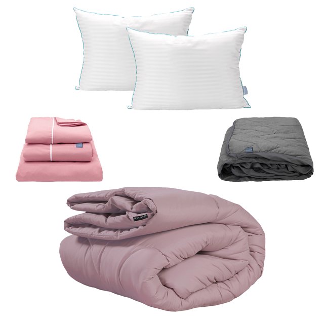 Edredón Queen Size Homy Lila + Sábanas Royal + Protector Lux + 2 Almohadas Royal