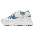thumbnail image 3 of CMR CHAMARIPA Elevator Shoes For Women - White Casual Height Increasing Canvas Shoes Butterfly Pattern 3.15 Inches / 8 CM, 3 of 9