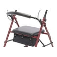 thumbnail image 4 of Protekt Rolling Walker Rollator Four-wheel with Back Support - Red, 4 of 5