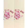 thumbnail image 2 of Gupgi Baby Girl 2Pcs Summer Outfits Sleeveless Tie Strap Fruit/Floral Print Romper with Headband Set, 2 of 9