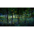 thumbnail image 2 of Zhu, Hua 32x20 Gold Ornate Wood Framed with Double Matting Museum Art Print Titled - Magic Fireflies, 2 of 4