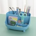 thumbnail image 2 of Large Capacity Plastic Desktop Stationery Storage Box - Multifunctional Pen Holder for Office, Sch00I, Home - White, Pink, Light Blue, Blue, Green (7.4x4.25x4.25in), 2 of 6