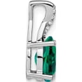 thumbnail image 2 of 14K White Gold Oval Created Emerald And Diamond Pendant (Width 6.25) (Length 14.3) - Jbsp, 2 of 5