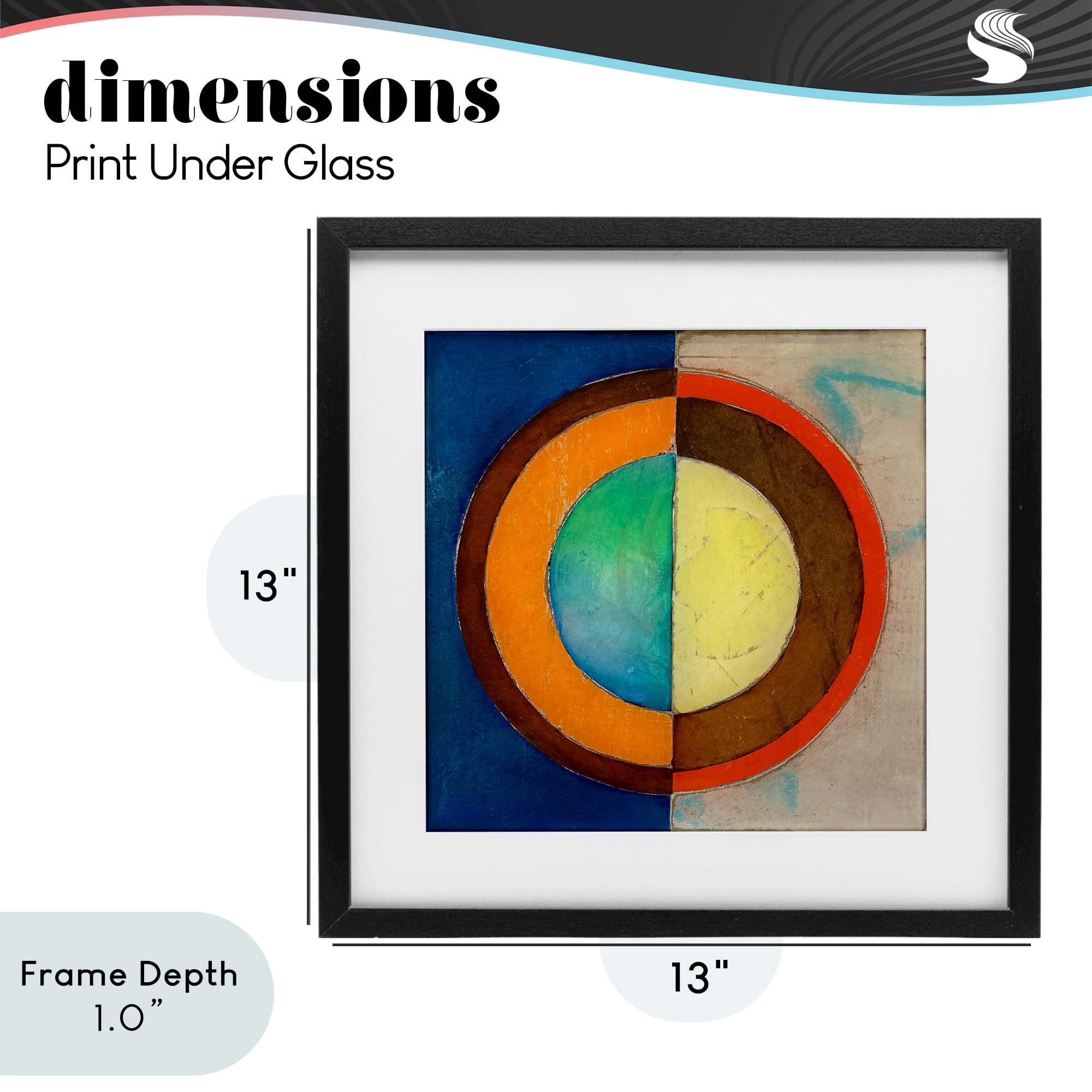 Stupell Industries Bright Vertical Circle Symmetry Black Framed Print Under Glass, design by Matthew Finger