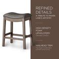 thumbnail image 3 of Maven Lane Adrien Counter Stool, Reclaimed Oak, Ronan Stone Vegan Leather, Set of 3, 3 of 6