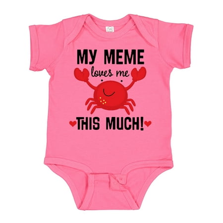 

Inktastic Meme Loves Me Grandson Gift Baby Boy or Baby Girl Bodysuit