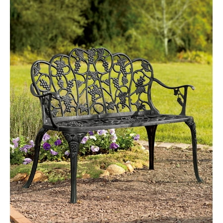 Aluminum Vintage Style Outdoor Garden Bench With Grape Vine Design Aluminum Vintage Style Outdoor Garden Bench With Grape Vine Design