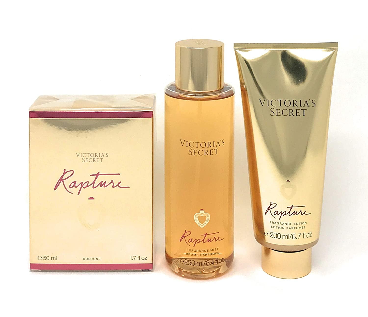 Victoria's Secret Rapture Perfume Gift set of Perfume, Lotion and Mist