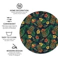 thumbnail image 3 of Honeii Hawaiian Tribal Mask print Leather Coaster Set of 4, ideal for safeguarding your furniture from drinks spills and effortless cleanup-Round Shape, 3 of 6