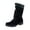 Black, variant on jsaierl Women's Snow Boots Suede Mid Calf Boots Round Toe Lace-up Plush Thick Knight Boots