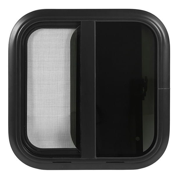 aqxreight Sliding Window,600x600mm RV Window Black Aluminium Alloy ...