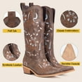 thumbnail image 3 of Cowboy Boots for Women- Pointed Toe Women's Mid Calf Cowboy Boots with Classic Embroidery- Ideal for Worker & Country Concert, 3 of 4
