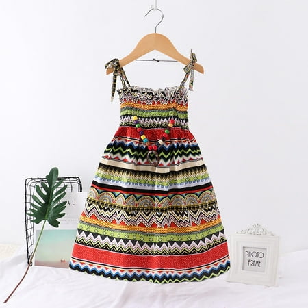 

DAETIROS Comfy Mommy and Me Clothes Rainbow Sling Dress Boho Beach Mother Daughter Dresses Family Look Contains Necklace Gift Green